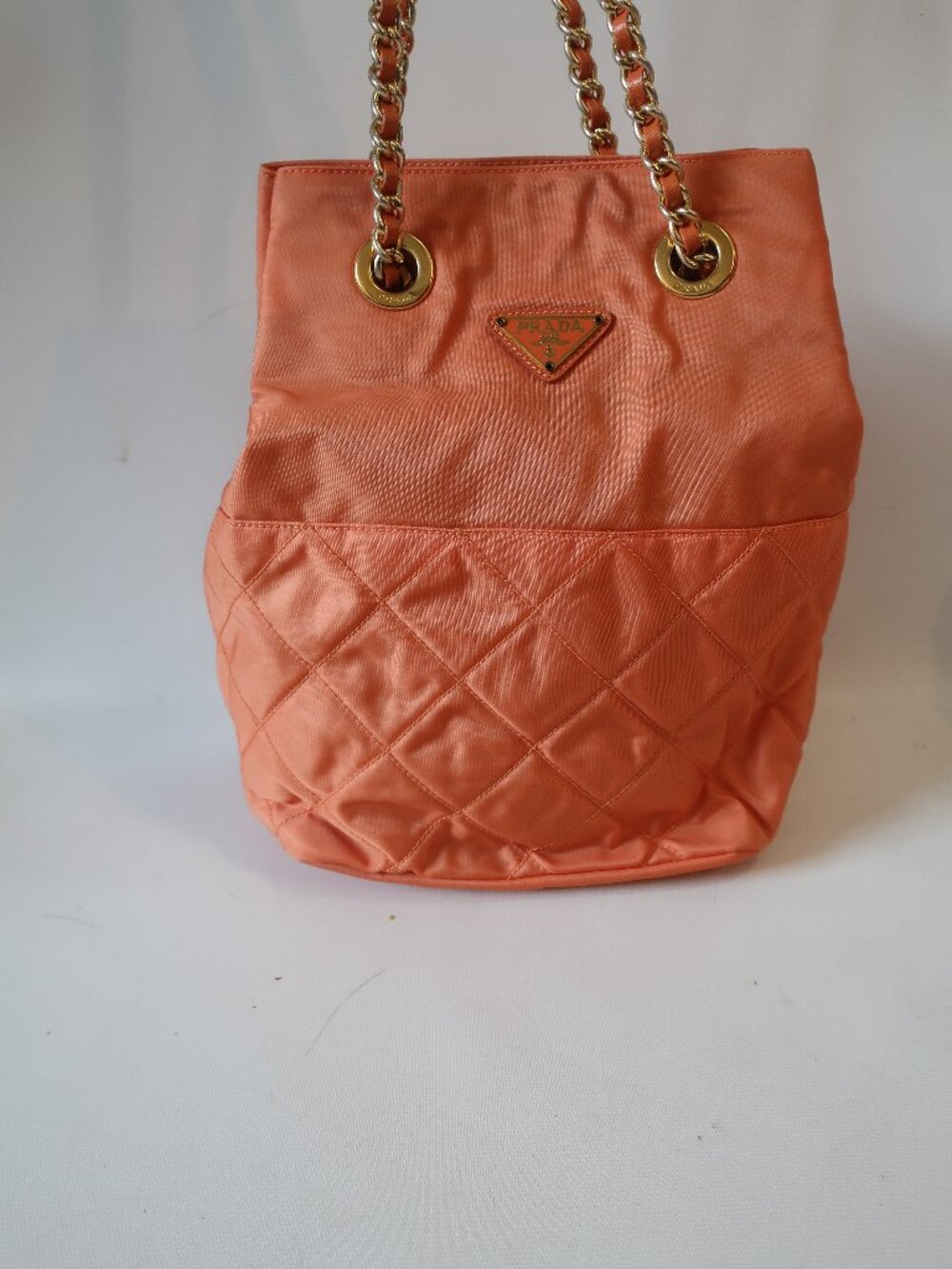 Womens Prada Salmon/Coral Nylon Tote Bag - Picture 5 of 16